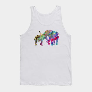 Mother and Daughter Elephants Hugging Tank Top